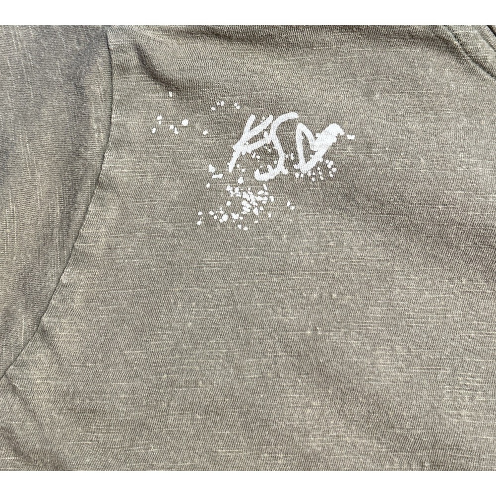 Kyla Seo T-Shirt Green Size M Crewneck Boho Handmade In India Pin Hole SEE PHOTO - Picture 3 of 9